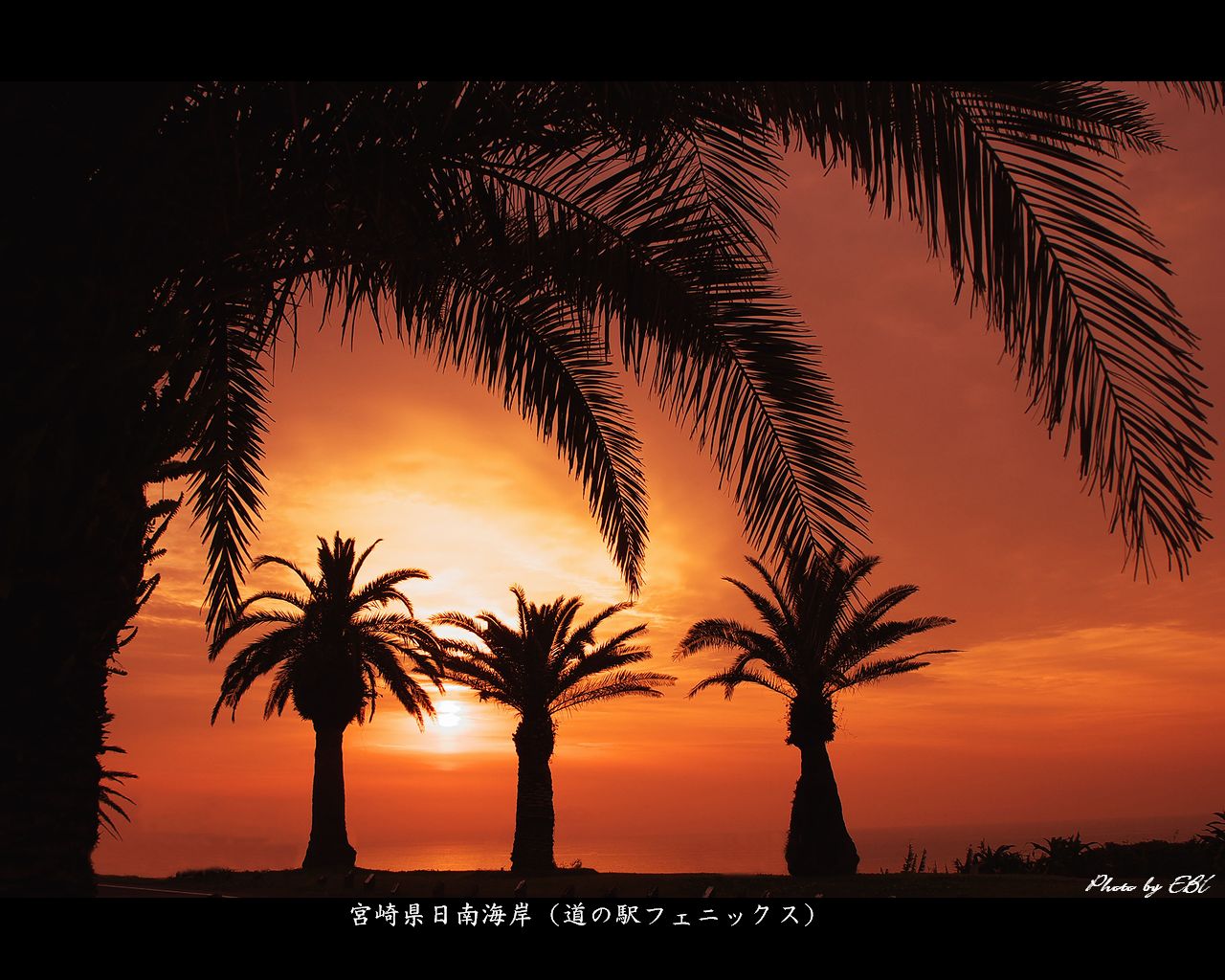 日南海岸の夫婦浦海岸をモチーフしました 「高画質＋高解像度(1280×1024)」デスクトップ無料壁紙」